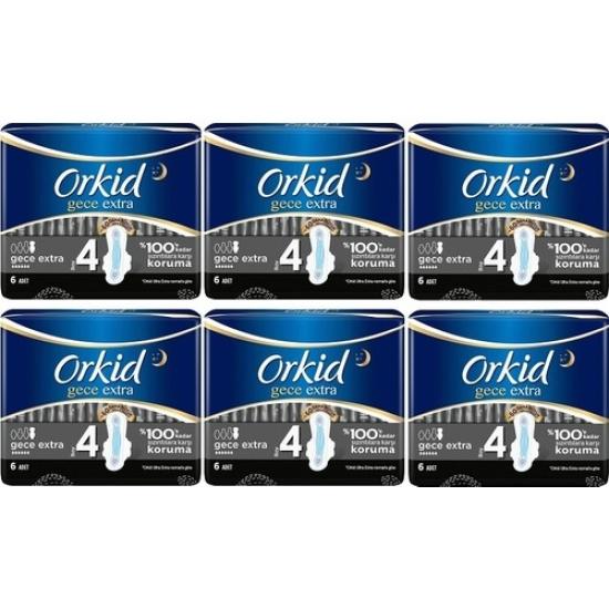 Orkid Ultra Gece Extra No: 4 Hijyenik Ped 6x6 Adet